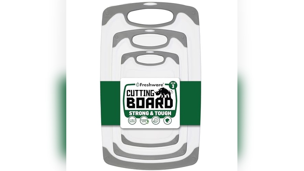 Freshware Cutting Boards 3-Pack: Durable & Non-Slip Set