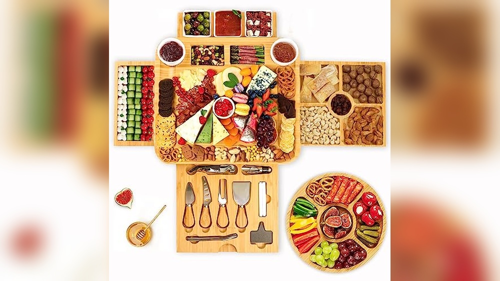 Top Charcuterie Boards Gift Set Bamboo Cheese Board