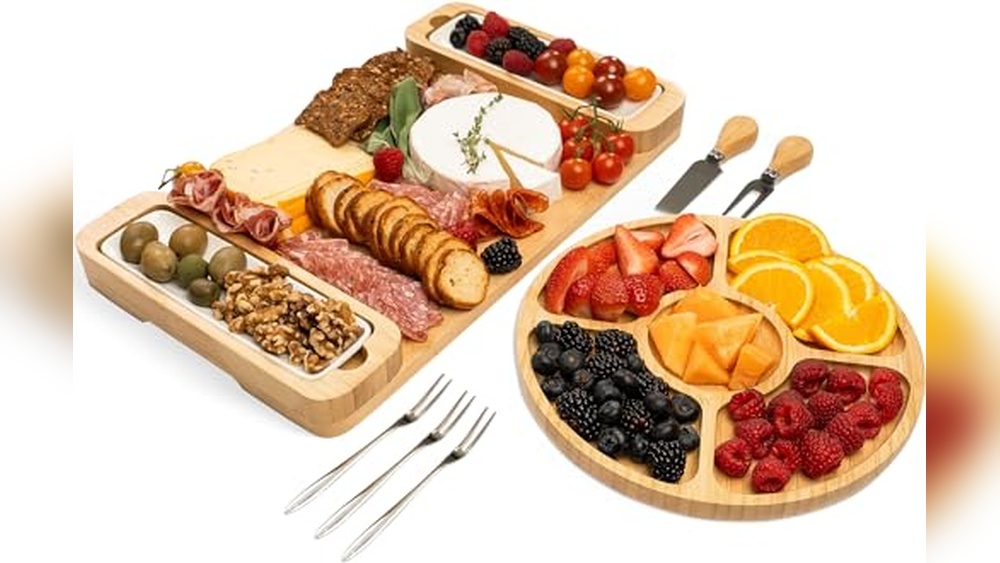 Top Charcuterie Boards: Bamboo Cheese Board Set