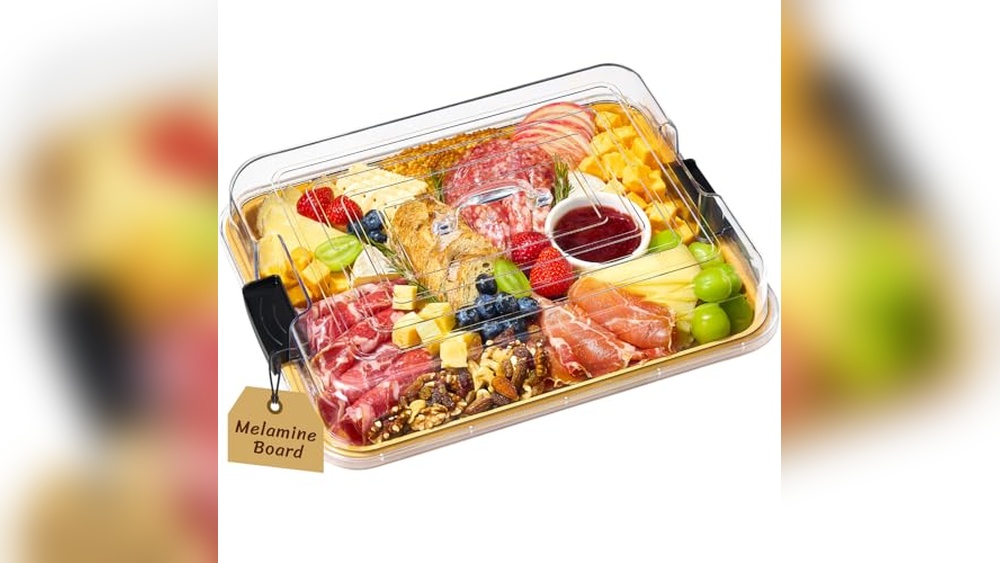 Lifewit 1 Compartment Melamine Charcuterie Board: Portable & Durable