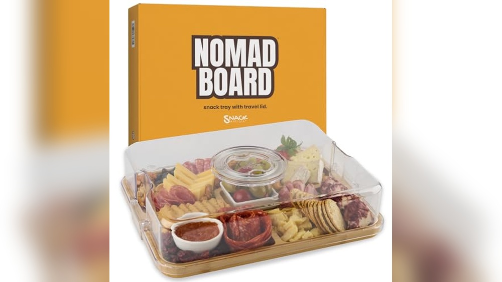 Top Charcuterie Board with Lid & Handle – Bamboo Snack Tray