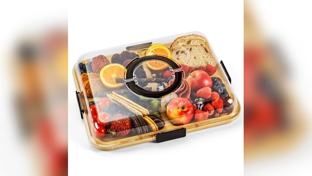 Top Charcuterie Board with Clear Lid & Dust-Proof Cover