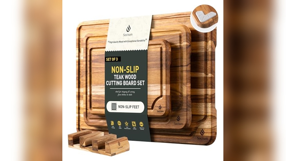 3 Pack Teak Wood Cutting Board Set: Best Essential Gift