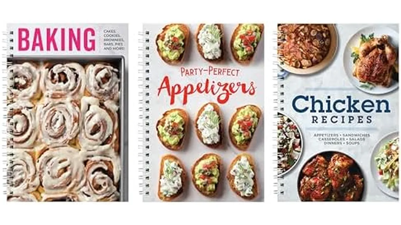 3 Cookbook Set – Baking, Appetizers, Chicken