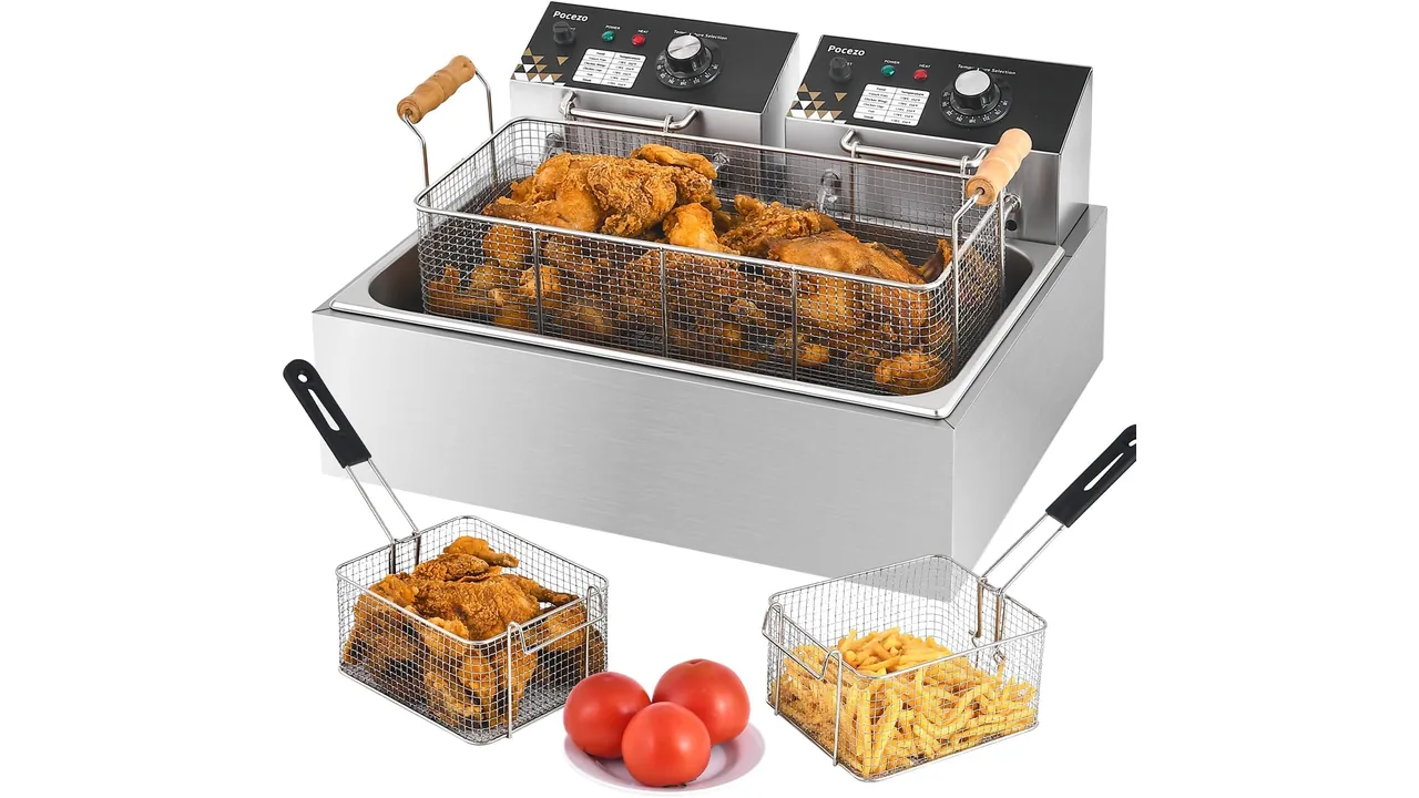 Deep Fryer Basket, 22.6L 24QT Stainless Steel Countertop