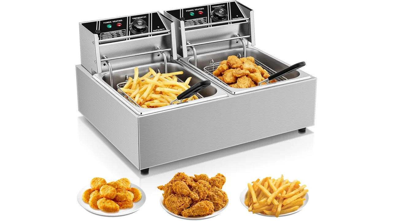 Commercial Deep Fryer, 3400W Electric Countertop Fryer