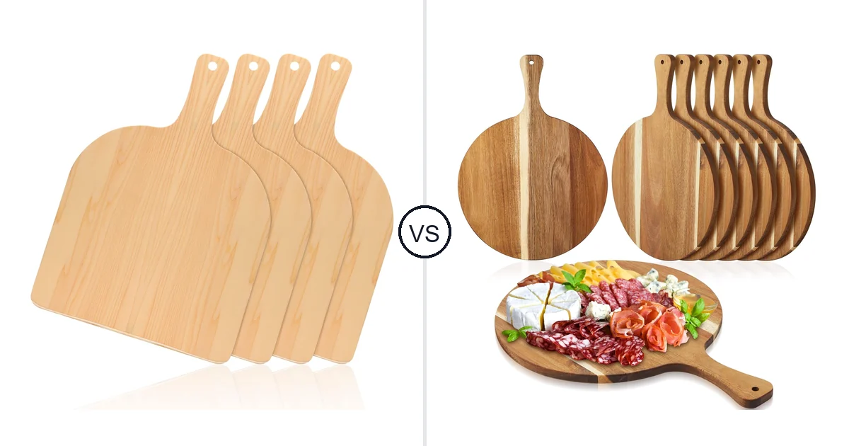 Nuogo 4 Pcs Wood Pizza vs Sliner 6 Pcs Acacia Wood