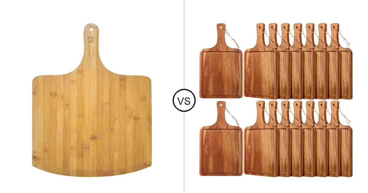 Outset Pizza Peel vs Tanlade 16 Pcs Acacia Wood