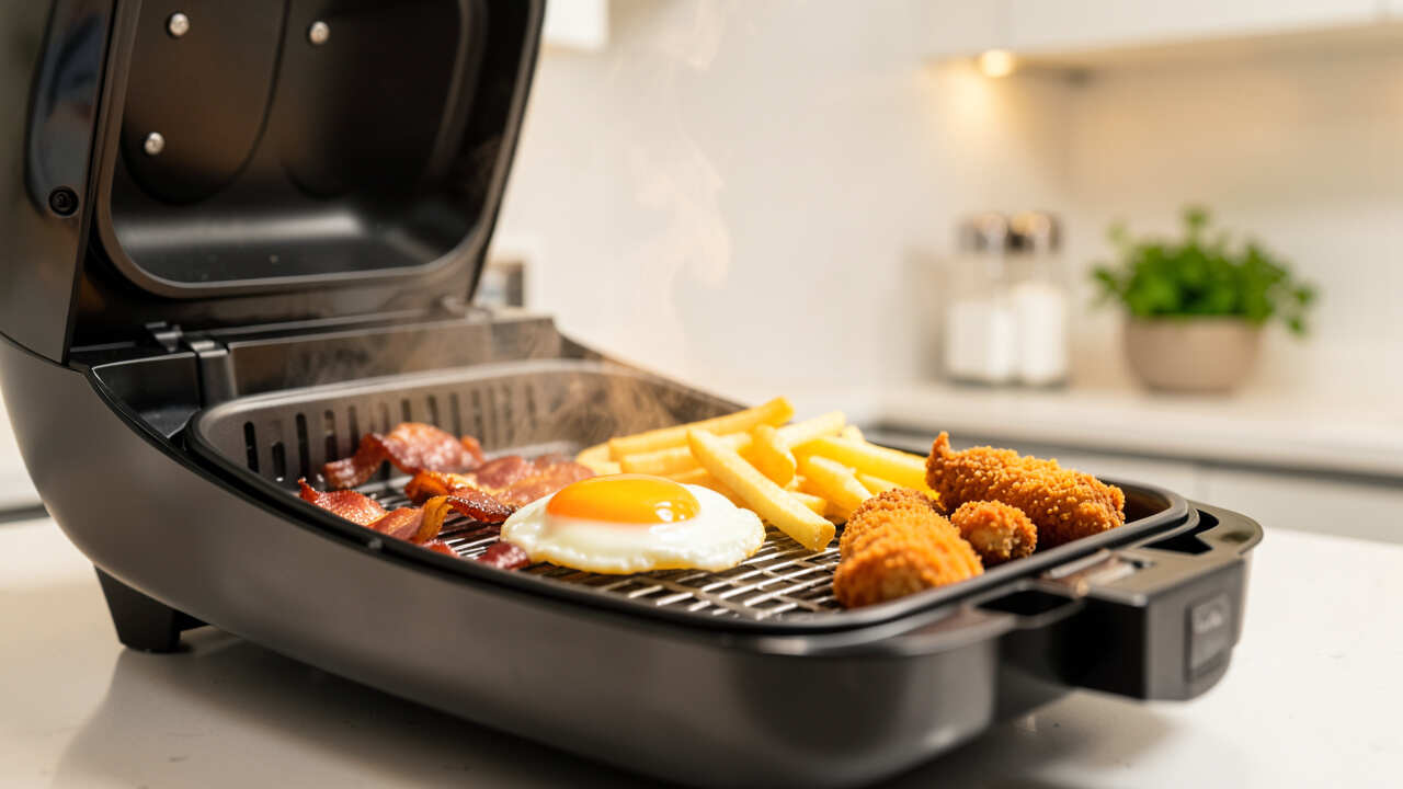 Air Fryer Bacon, Eggs, Frozen Foods: Quick Reference
