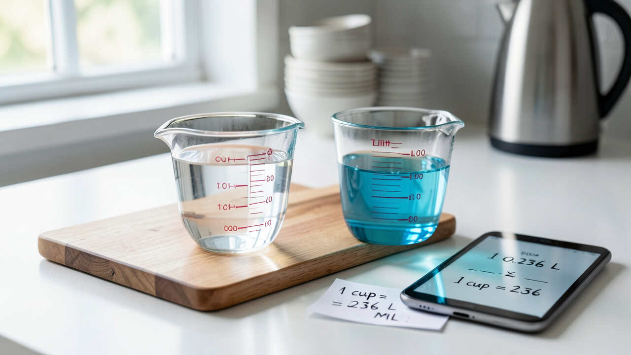 Cups to Litres vs Cups to Millilitres