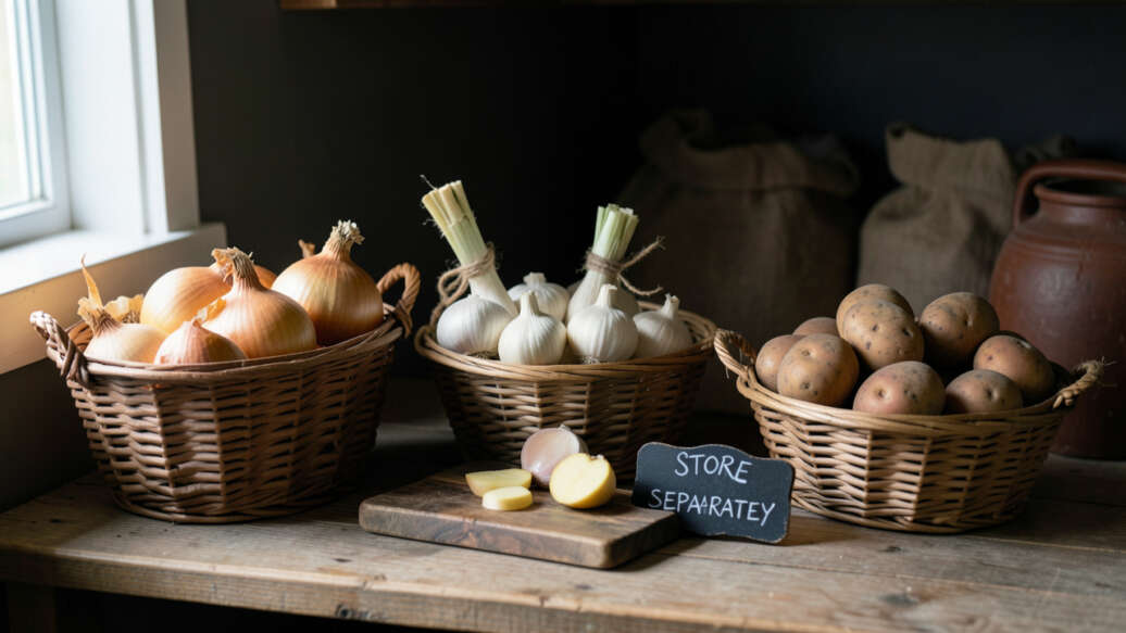 How To Store Onions, Garlic, And Potatoes Properly